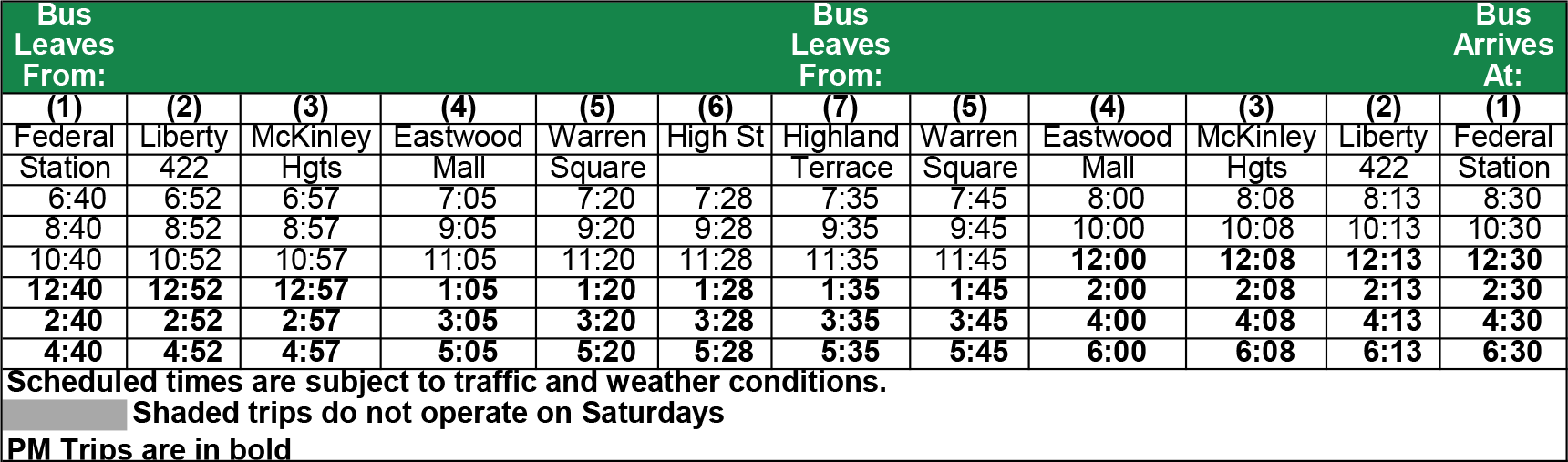 Route 28 Warren Express Western Reserve Transit Authority WRTA
