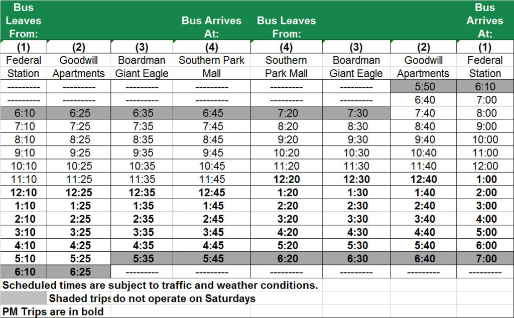 Route 7 Glenwood Western Reserve Transit Authority WRTA