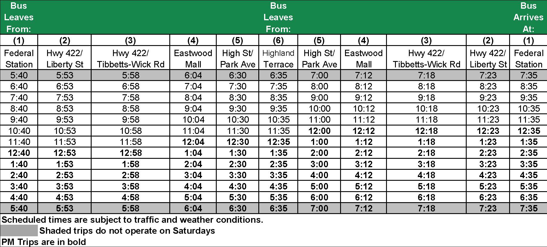 Maps Schedules Western Reserve Transit Authority Wrta Gambaran