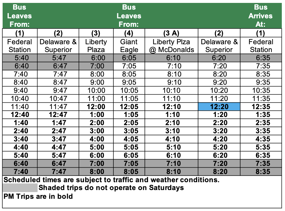 14-Mosier Schedule