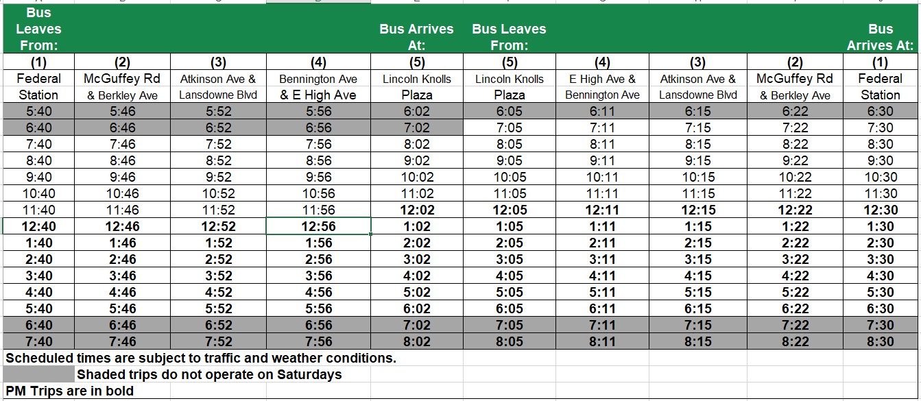 12-Lansdowne Schedule