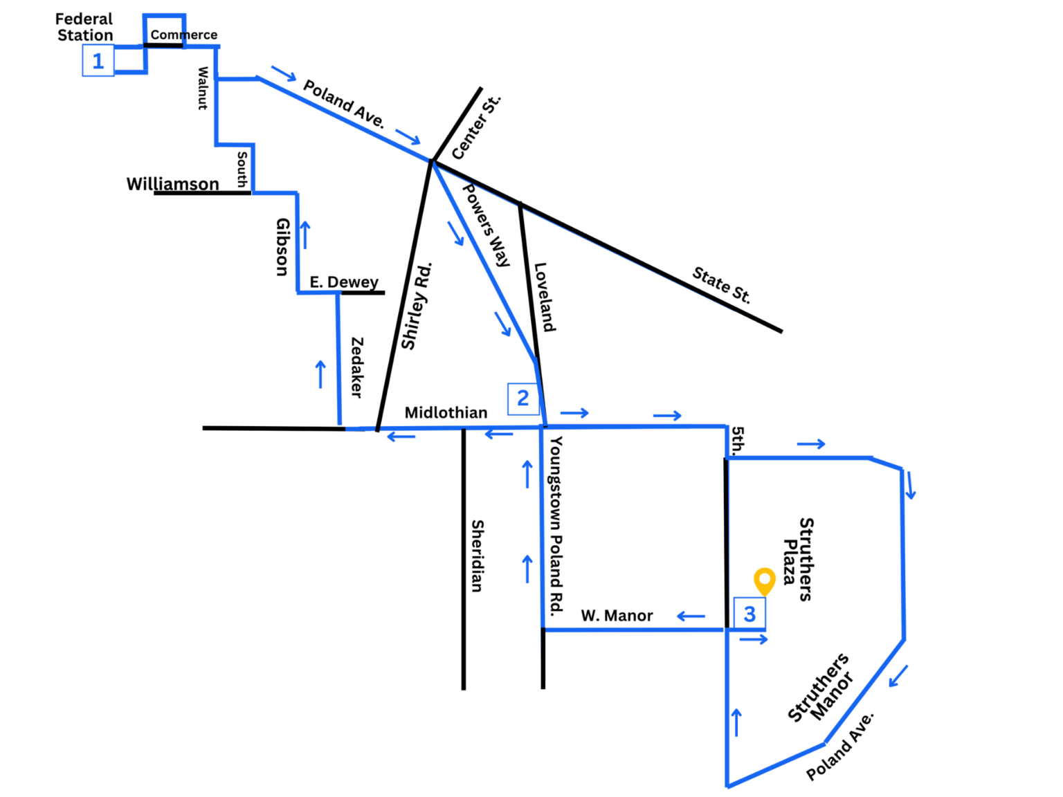 Route 15 Struthers Western Reserve Transit Authority WRTA